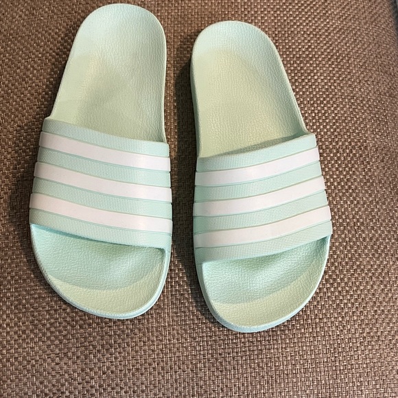 adidas Shoes - ADIDAS "Adilette" Mint Green and White Slides-W(7.5-8)